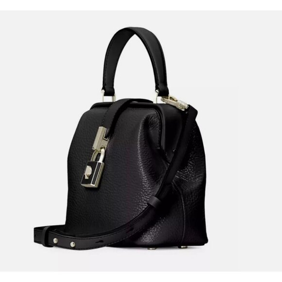 KATE SPADE NY Remedy leather top handle small satchel crossbody + Dust bag BLACK - Picture 1 of 15
